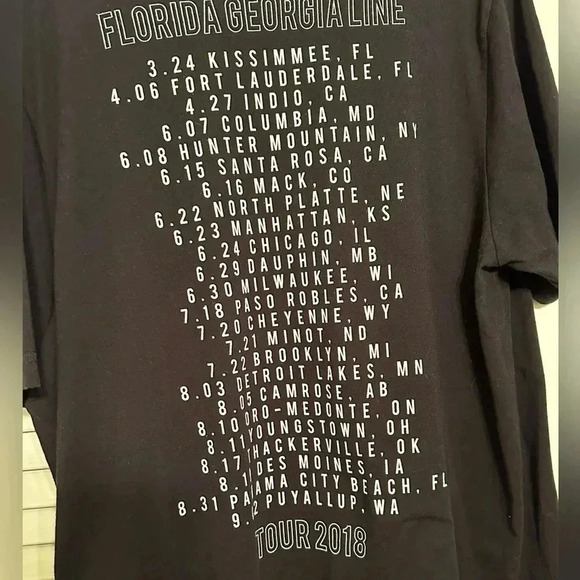 2018 Florida georgia line FGL t-shirt concert size XL tour short sleeve - Picture 4 of 4